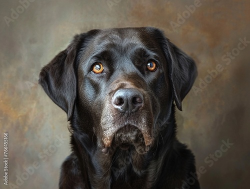 Serenity Unleashed Closeup of a Labrador Retriever, eyes gleaming with loyalty, amidst a softfocus backdrop, capturing the essence of companionship , high detailed