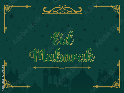 Eid Celebration Holiday Card with Decorative Background
