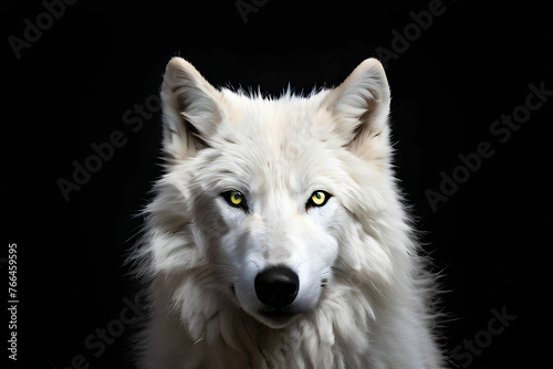 albino wolf. Generative ai.