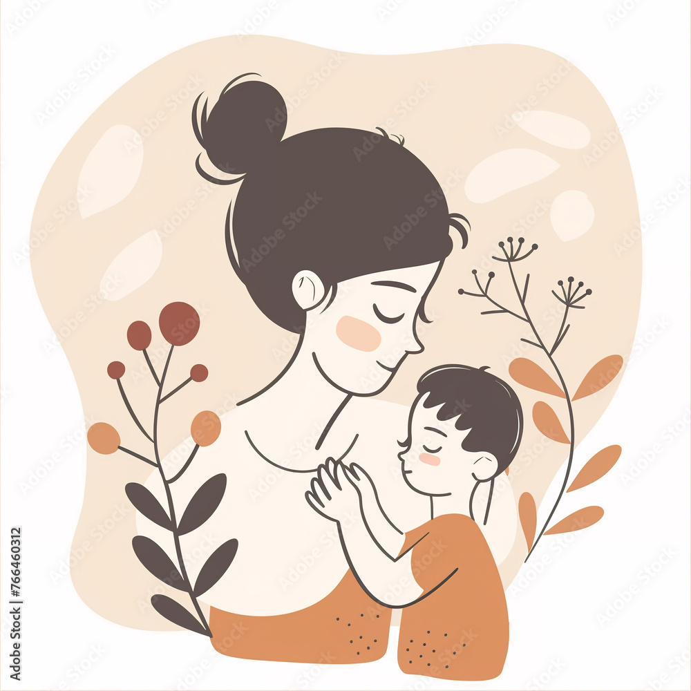 illustration of maternity, mother with child, isolated flat vector modern motherhood illustration, full of love and tenderness illustration of maternity, mother with child, isolated flat vector modern motherhood illustration, full of love and tenderness