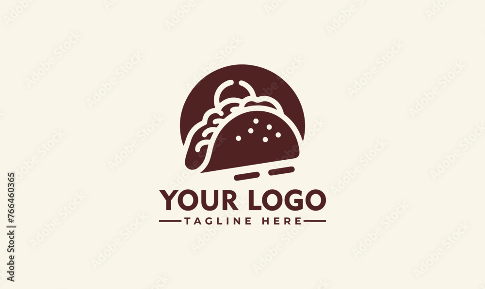 Tacos Logo Design: Hand-Drawn Taqueria Emblem for Restaurant Menu and Cafe Badge