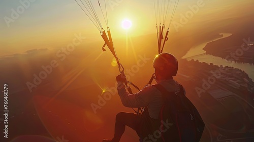 Paragliding. A leap of faith, soaring through the air with paragliding expertise.