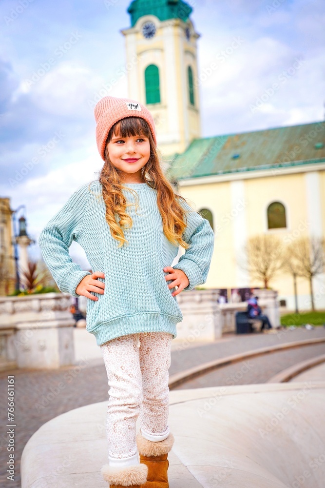 Fototapeta premium Portrait of a child in Oradea Romania 