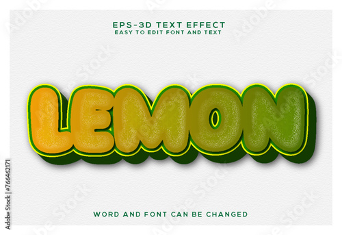 Lemon word 3d text effect