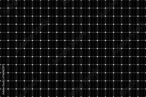 Black solar panel seamless texture vector illustration. Abstract system from poly crystalline square cells, industrial battery collector for alternative sun energy background. Renewable resources