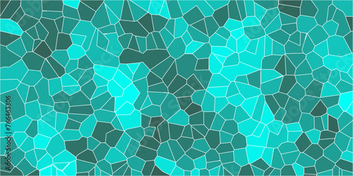 Multicolor Broken Stained Glass Background with white lines. Aqua texture Geometric Modern creative background. Geometric Retro tiles pattern.