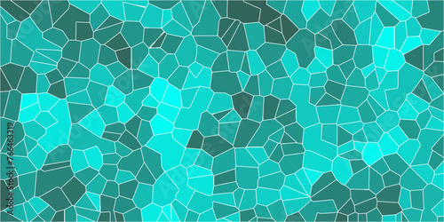 Multicolor Broken Stained Glass Background with white lines. Aqua texture Geometric Modern creative background. Geometric Retro tiles pattern.