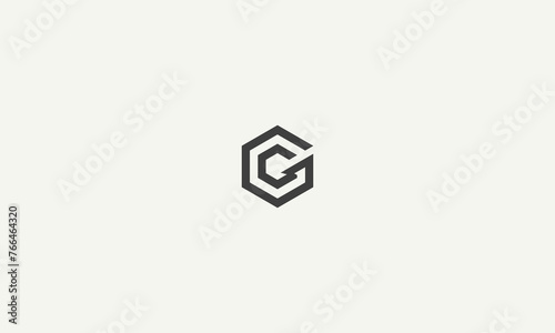 initials letter cg simple monogram logo design vector illustration