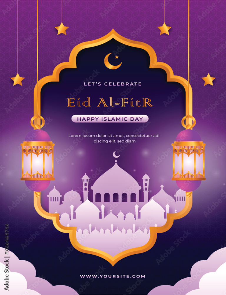 Eid al fitr Ramadan Kareem Flyer. Ramadan Kareem set of posters or invitations design. decorative retro greeting card or invitation layout design