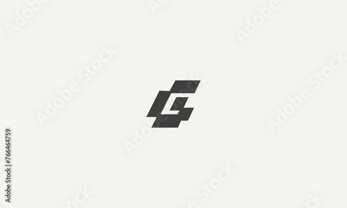 initials letter cg simple monogram logo design vector illustration
