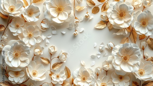 Close Up of Cake With White Flowers © yganko