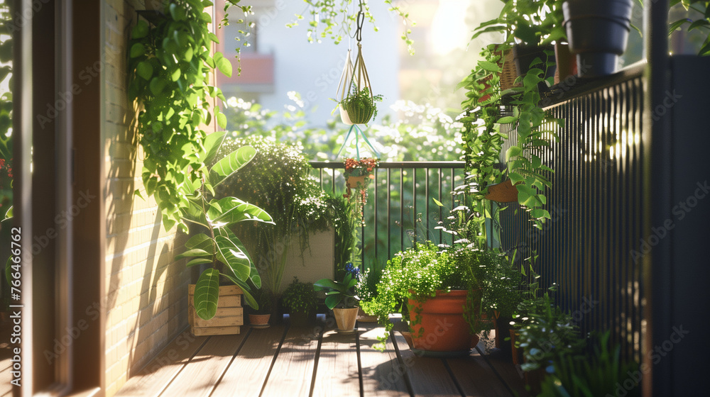 Small urban balcony garden