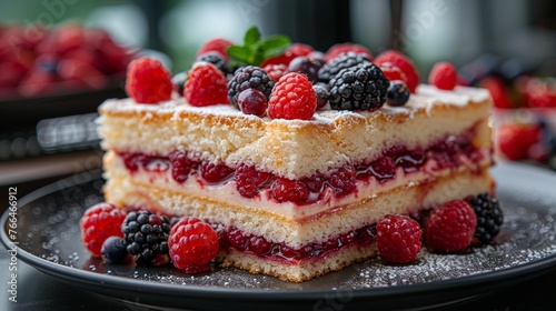 Delicious Cake With Fresh Berries
