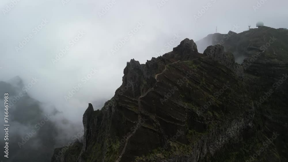 Aerial video towards Pico do Arieiro on the island of Madeira, Portugal Aerial video towards Pico do Arieiro on the island of Madeira, Portugal