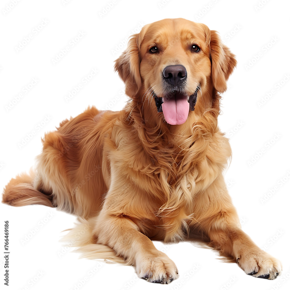 Golden retriever dog, isolated on white background