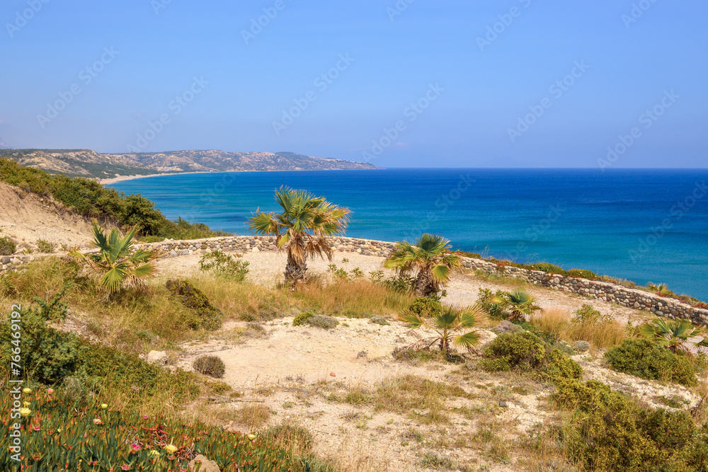 Paradise Beach, the most famous beach on the island of Kos. Greece