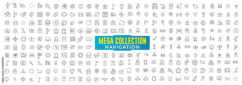 custom made wallpaper toronto digitalNavigation icon mega collection. location, GPS elements - thin line web icon set. Outline icons collection. Outline symbol collection.