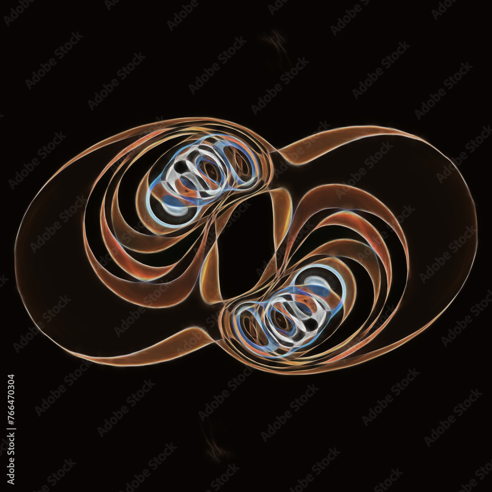 gold and silver cyclone cute doodle on a black background gold and silver cyclone cute doodle on a black background