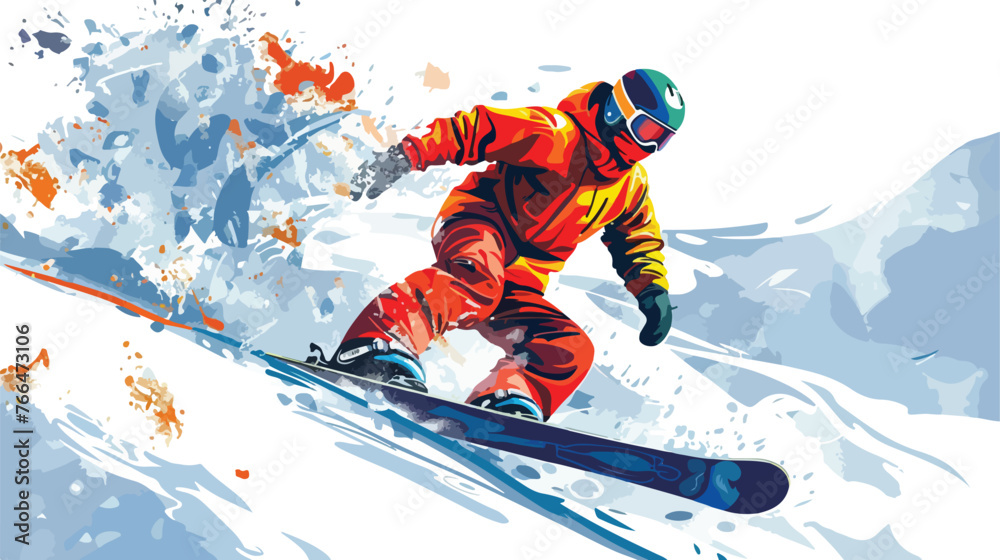 Snowboarding design over white background vector 