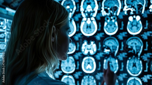 Neuroscientist imaging brain activity using functional magnetic resonance imaging (fMRI).