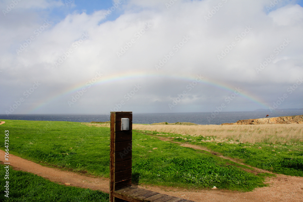 rainbow over the sea, atlantic Spain