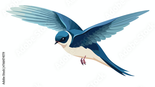 Swallow Flat vector isolated on white background © Blue