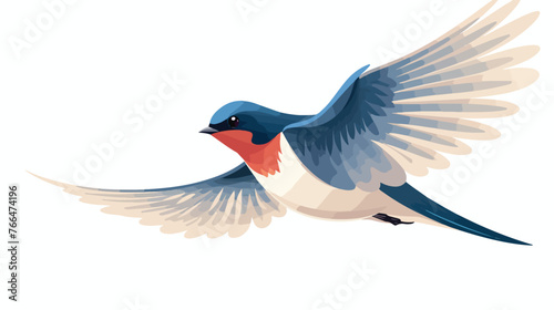 Swallow Flat vector isolated on white background