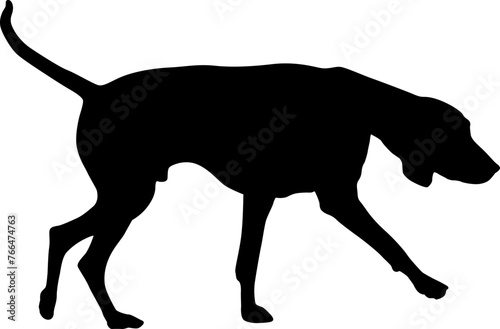 Black silhouette of dogs on a white background