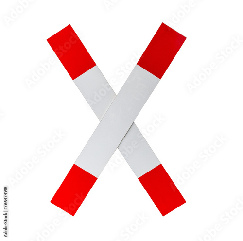 Transparent isolated St. Andrew's Cross rail road sign
