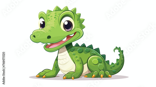 Vector baby crocodile cartoon flat style Flat vector