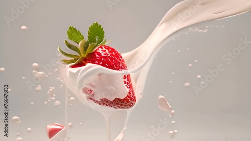 strawberry syrup with milk or yogurt