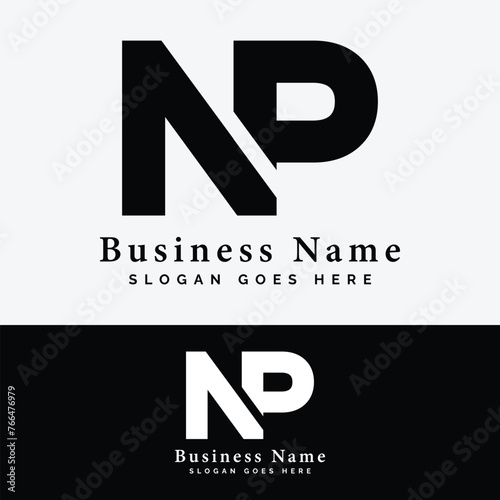 N, P, NP letter Logo Design. Alphabet NP initial logo vector Illustration