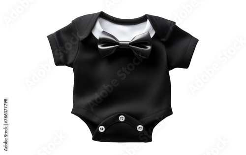 A baby bodysuit adorned with a charming bow tie for a stylish and adorable look