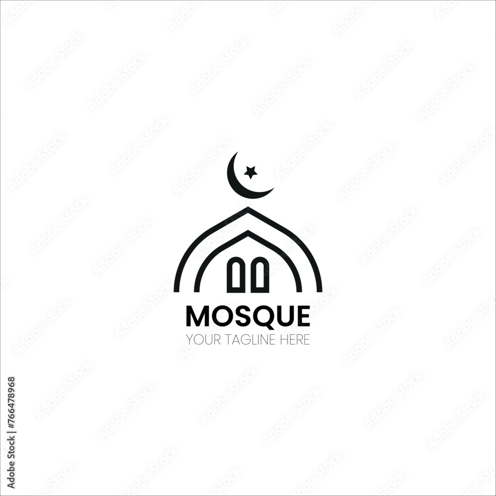 Vector Islamic mosque logos design Vector Islamic mosque logos design