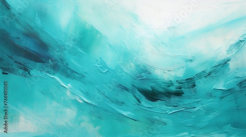 Abstract turquoise painting texture background or hand painted watercolor bright turquoise backdrop. © Alpa