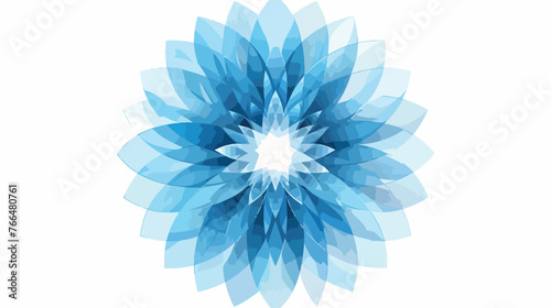 Light blue abstract rosette flat vector isolated on white photo