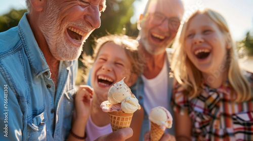 Family Enjoying Ice Cream