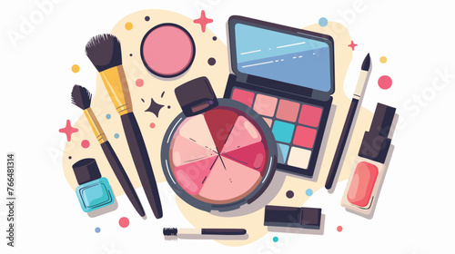 Makeup and cosmetics design flat vector isolated on white