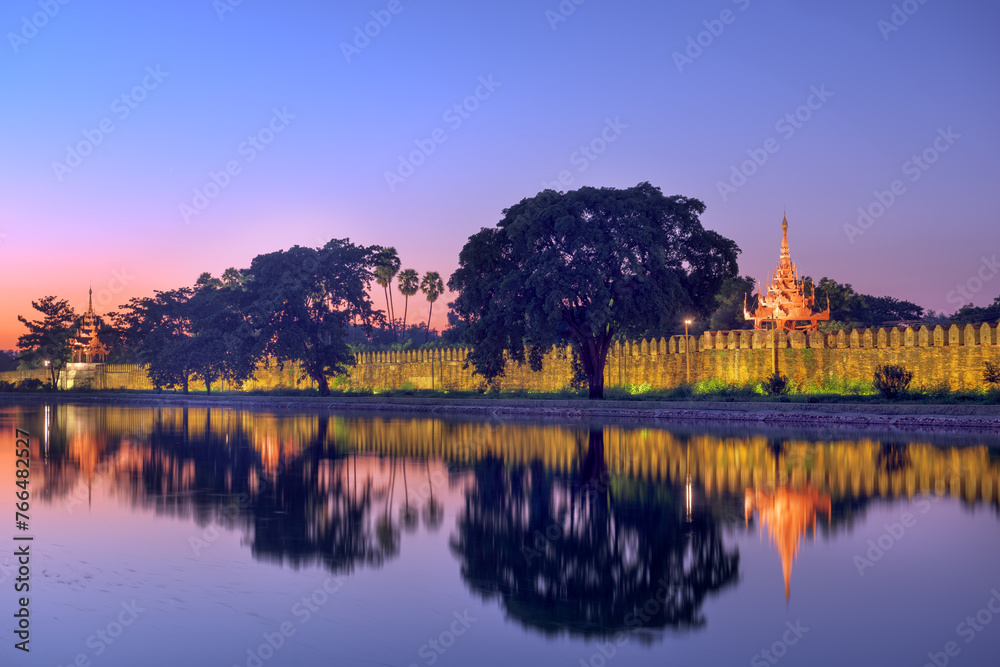 Mandalay, Myanmar at the Royal Palace Moat