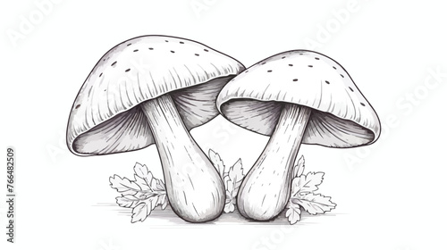 Mushroom sketch vector for vegetable assets nature 