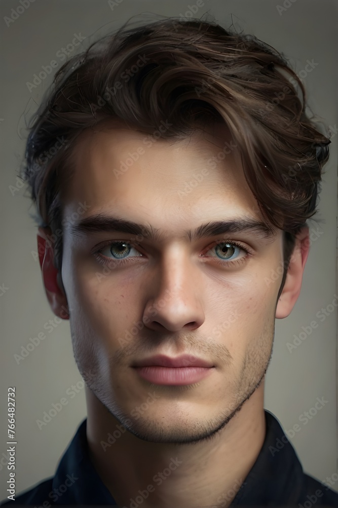 Portrait of a handsome male from european. 25 years old. Generative AI Portrait of a handsome male from european. 25 years old. Generative AI