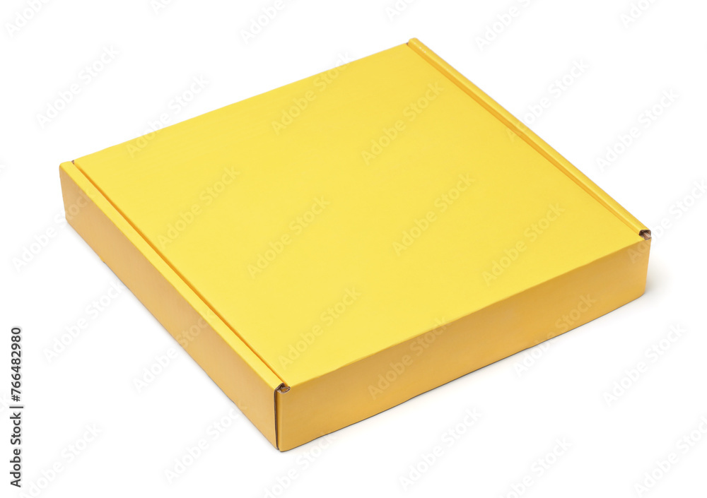 Blank yellow flat cardboard box Blank yellow flat cardboard box