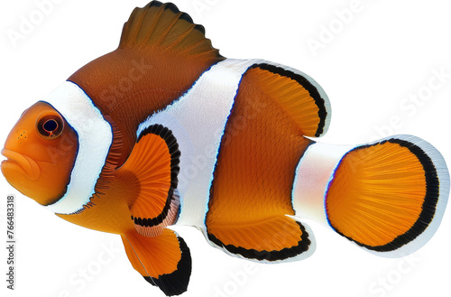 Orange and white clownfish, cut out transparent