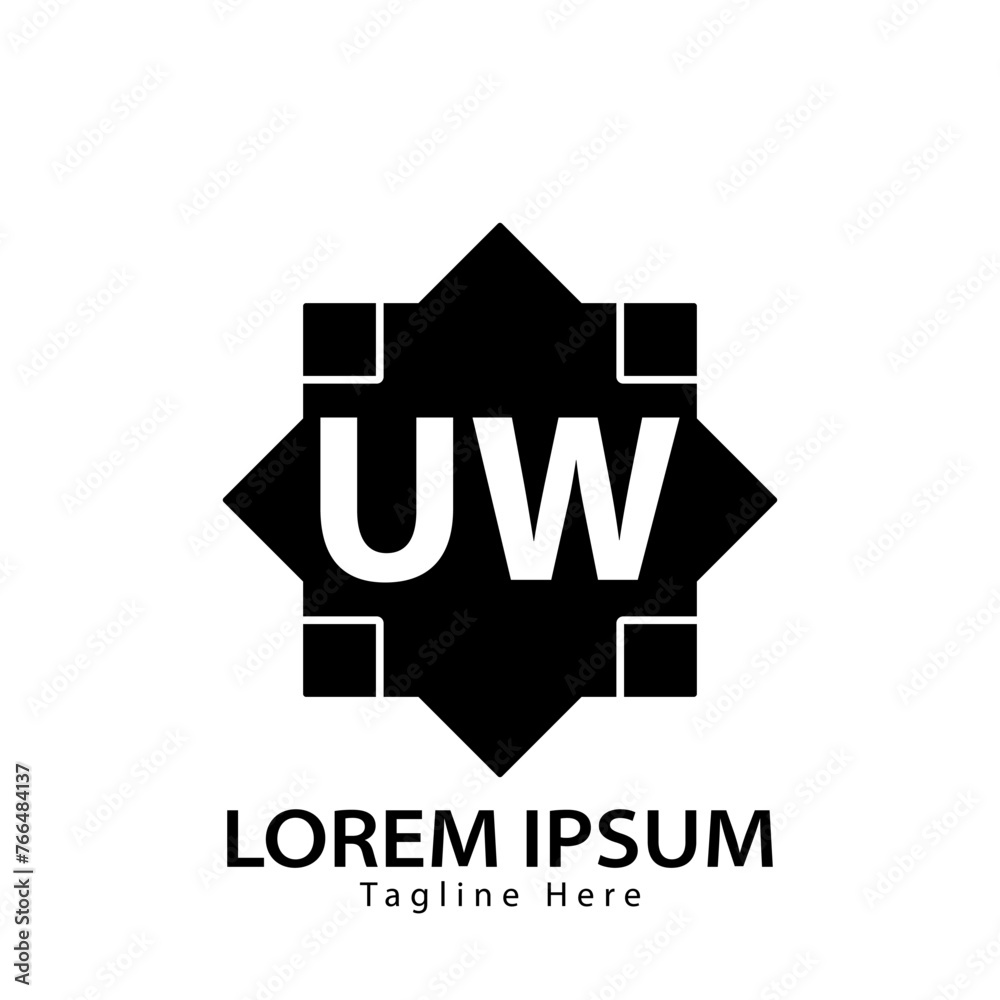 letter UW logo. UW. UW logo design vector illustration for creative company, business, industry