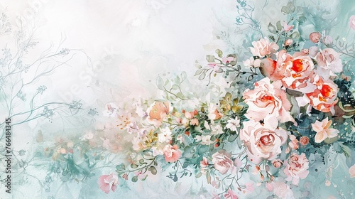 Ethereal Blooms Elevating Your Wedding Decor with Elegant Watercolor Flowers,illustration ,high detailed