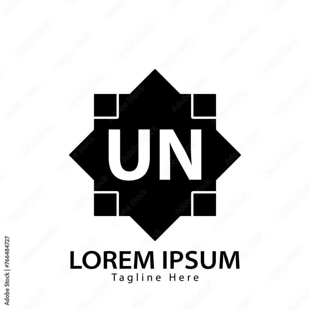 letter UN logo. UN. UN logo design vector illustration for creative company, business, industry