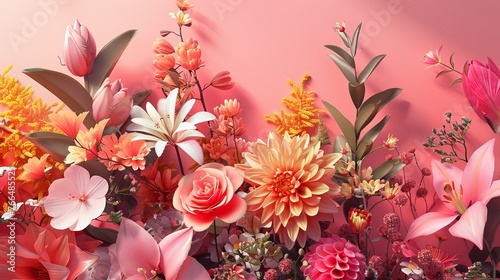 Floral Finesse The Timeless Beauty of Flora Icons in Art and Design illustration   3D render