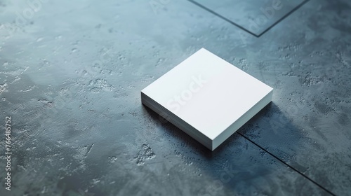 Square white box on the floor, versatile image for various projects