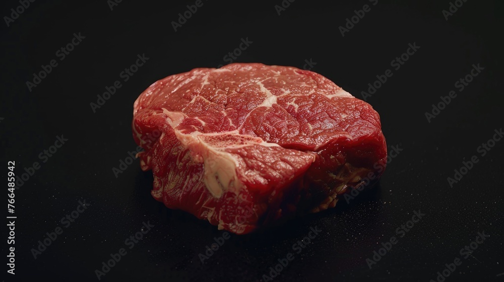 Juicy steak on a black background, perfect for food blogs or restaurant menus