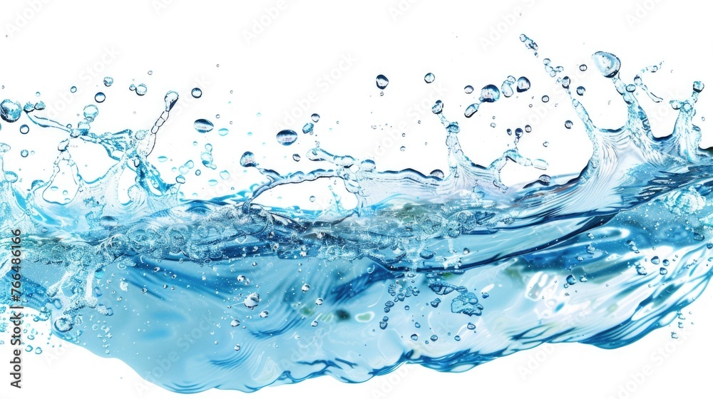 Close up of a wave of water on a white background. Perfect for water-themed designs Close up of a wave of water on a white background. Perfect for water-themed designs